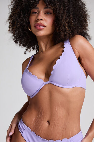 Hunkemöller Unwattiertes Bügel-Bikini-Top Scallop Lila von Hunkemöller