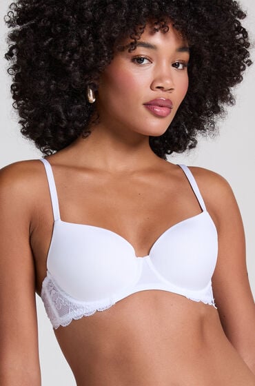 Hunkemöller Vorgeformter Bügel-BH Angie mit Spitze Weiß von Hunkemöller