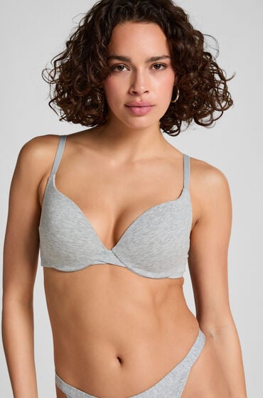 Hunkemöller Vorgeformter Push-up-Bügel-BH aus Baumwolle Grau Hunkemöller Vorgeformter Push-up-Bügel-BH aus Baumwolle Grau von Hunkemöller