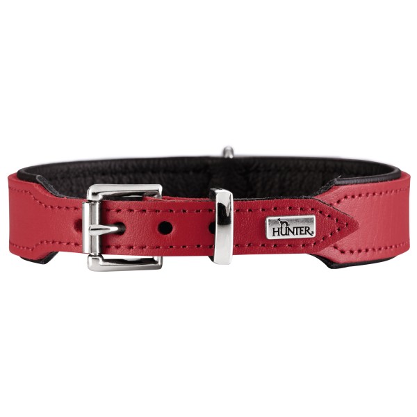 Hunter - Halsband Basic - Hundehalsband Gr Halsumfang 36-43 cm rot/schwarz von Hunter