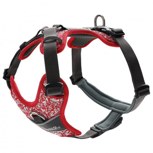 Hunter - Harness Divo Reflect - Hundegeschirr Gr Hals 19-32 cm - Bauch 34-47 cm rot/grau von Hunter