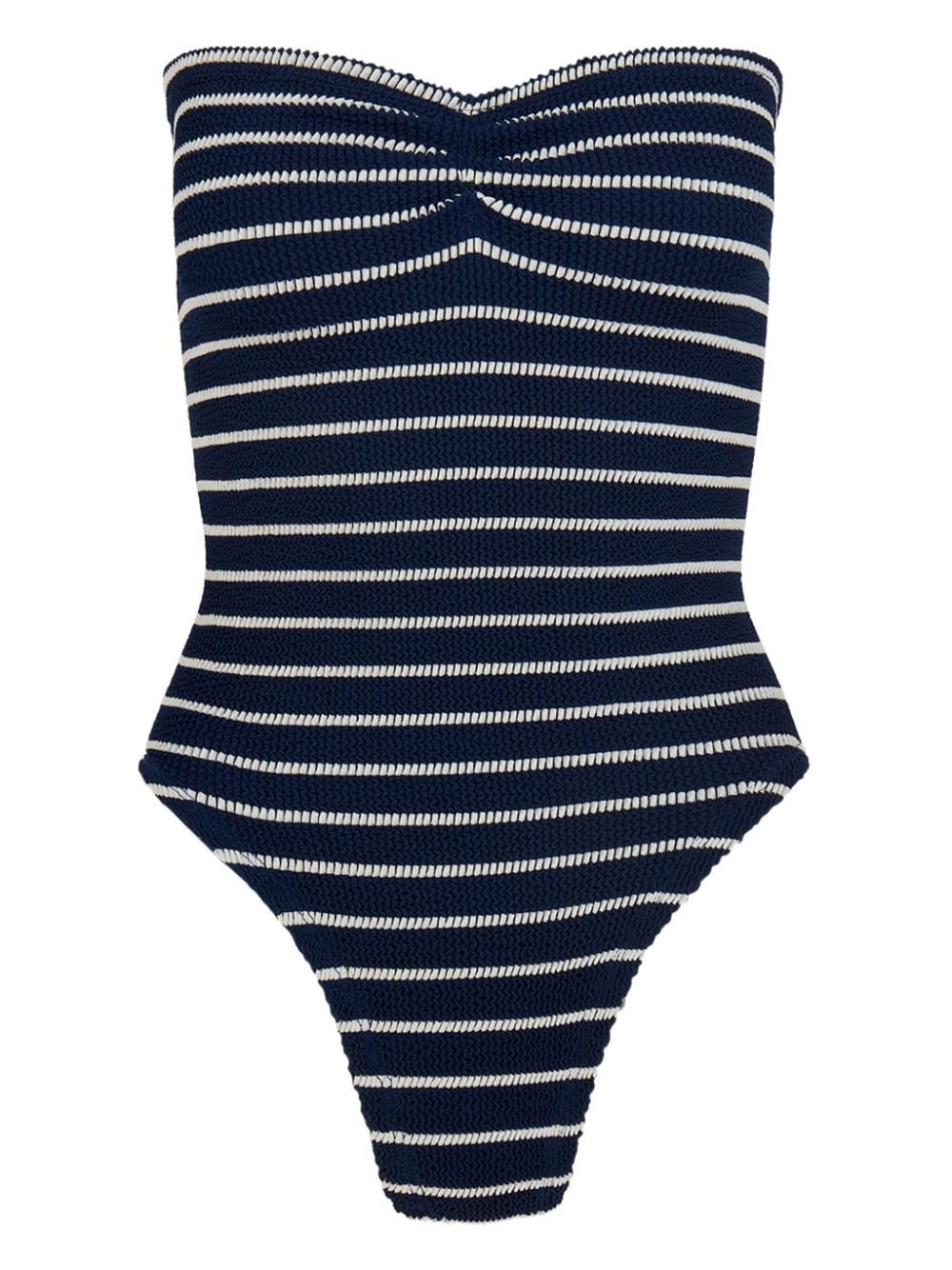 Hunza G Brooke strapless seersucker swimsuit - Blue von Hunza G