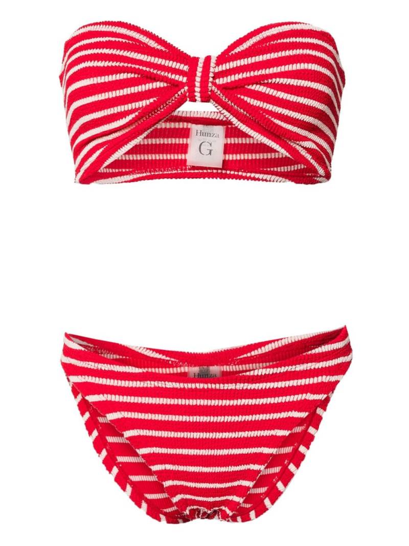 Hunza G Jean striped bikini set - Red von Hunza G
