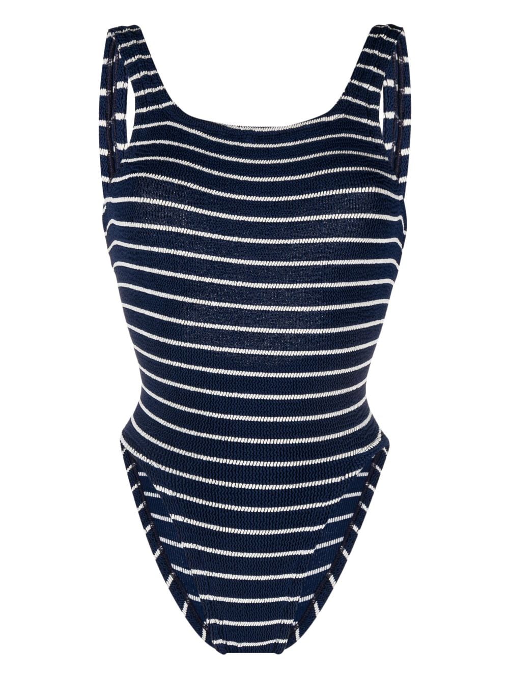 Hunza G striped square-neck swimsuit - Blue von Hunza G