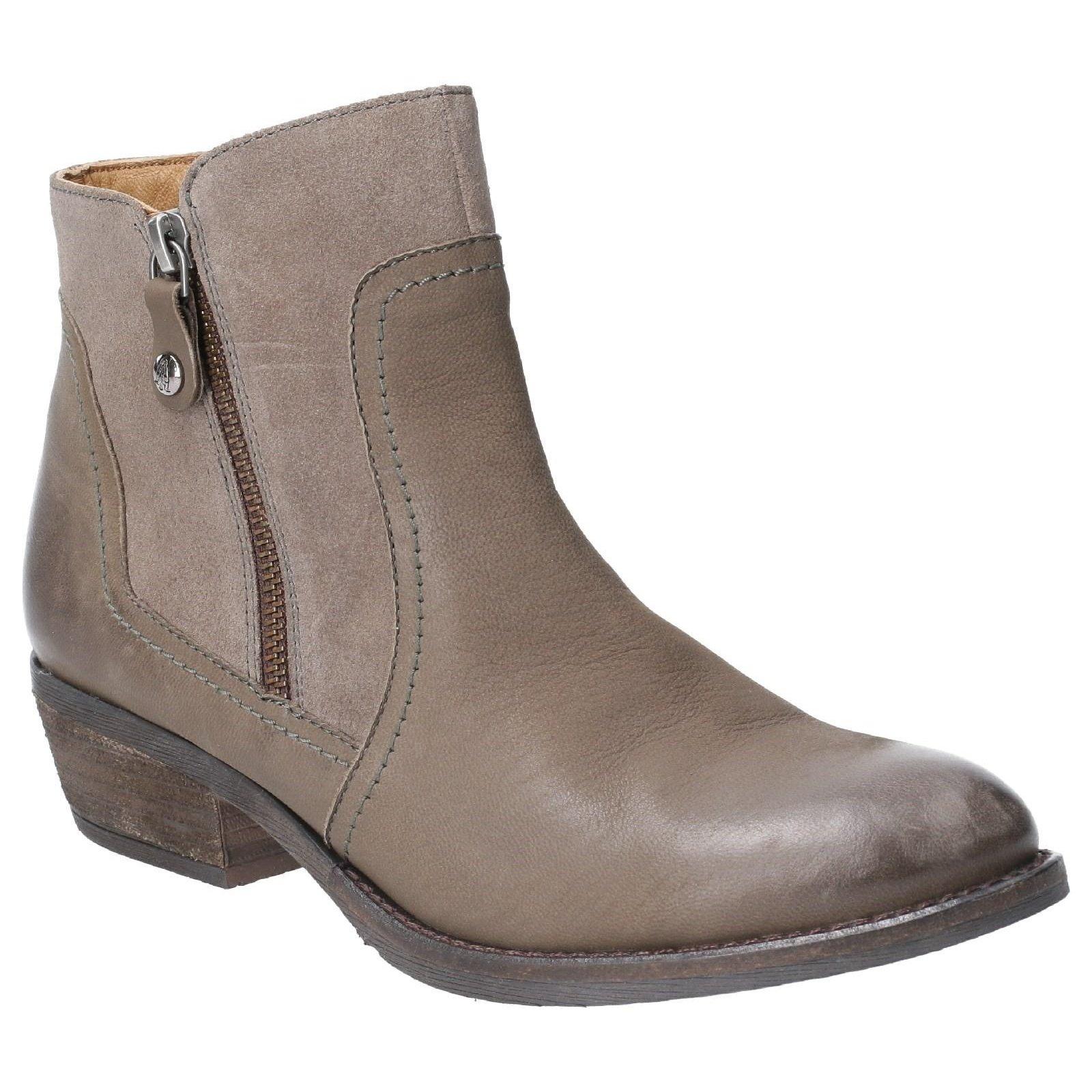 Stiefeletten Isla Zip Up, Leder Damen Khaki 42 von Hush Puppies