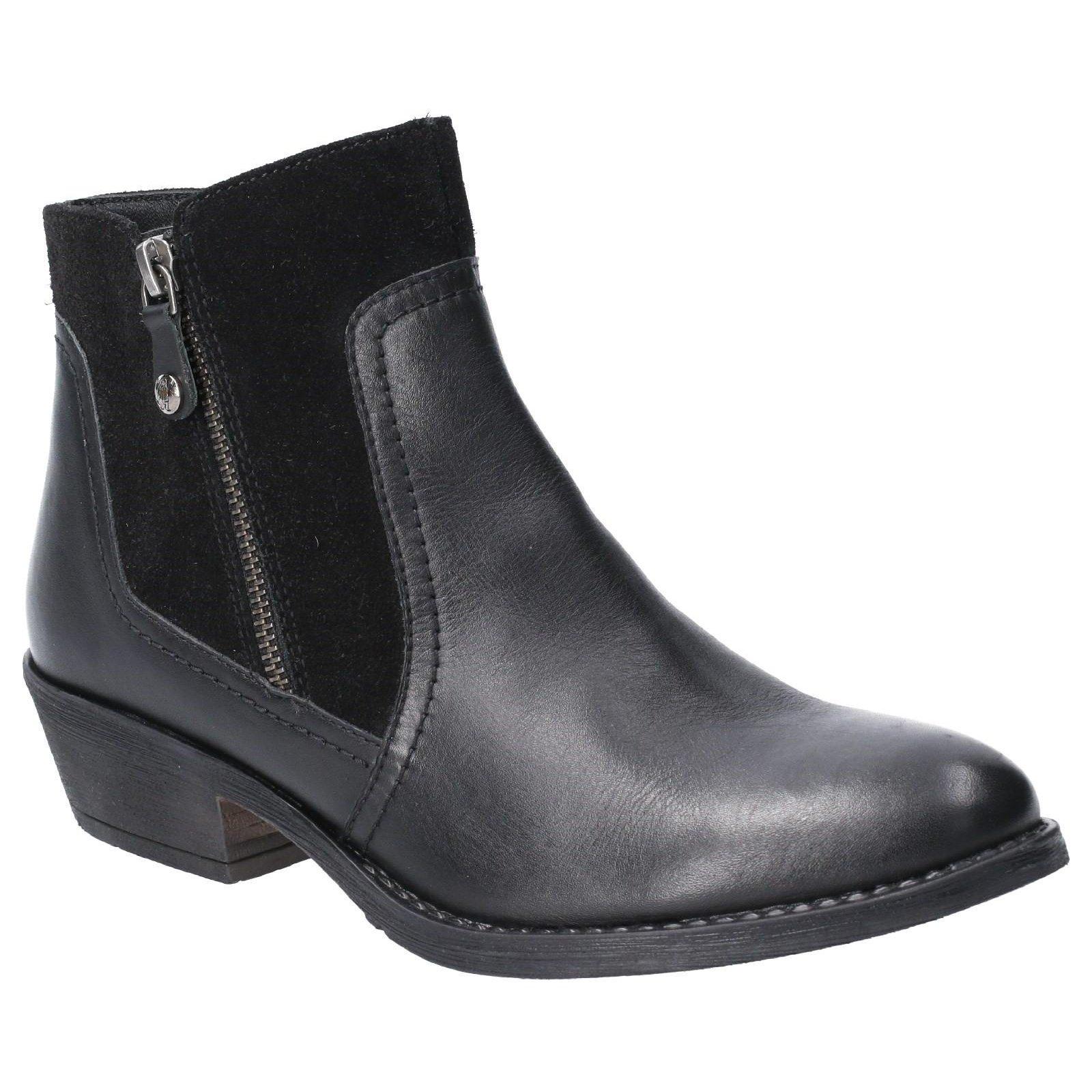 Stiefeletten Isla Zip Up, Leder Damen Schwarz 36 von Hush Puppies