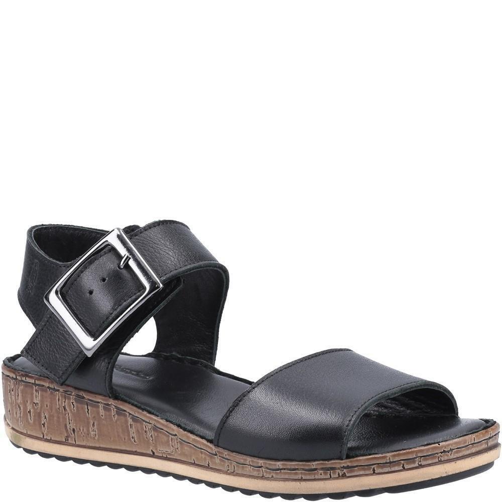 Sandalen Mit Keilabsatz Ellie, Leder Damen Schwarz 40.5 von Hush Puppies