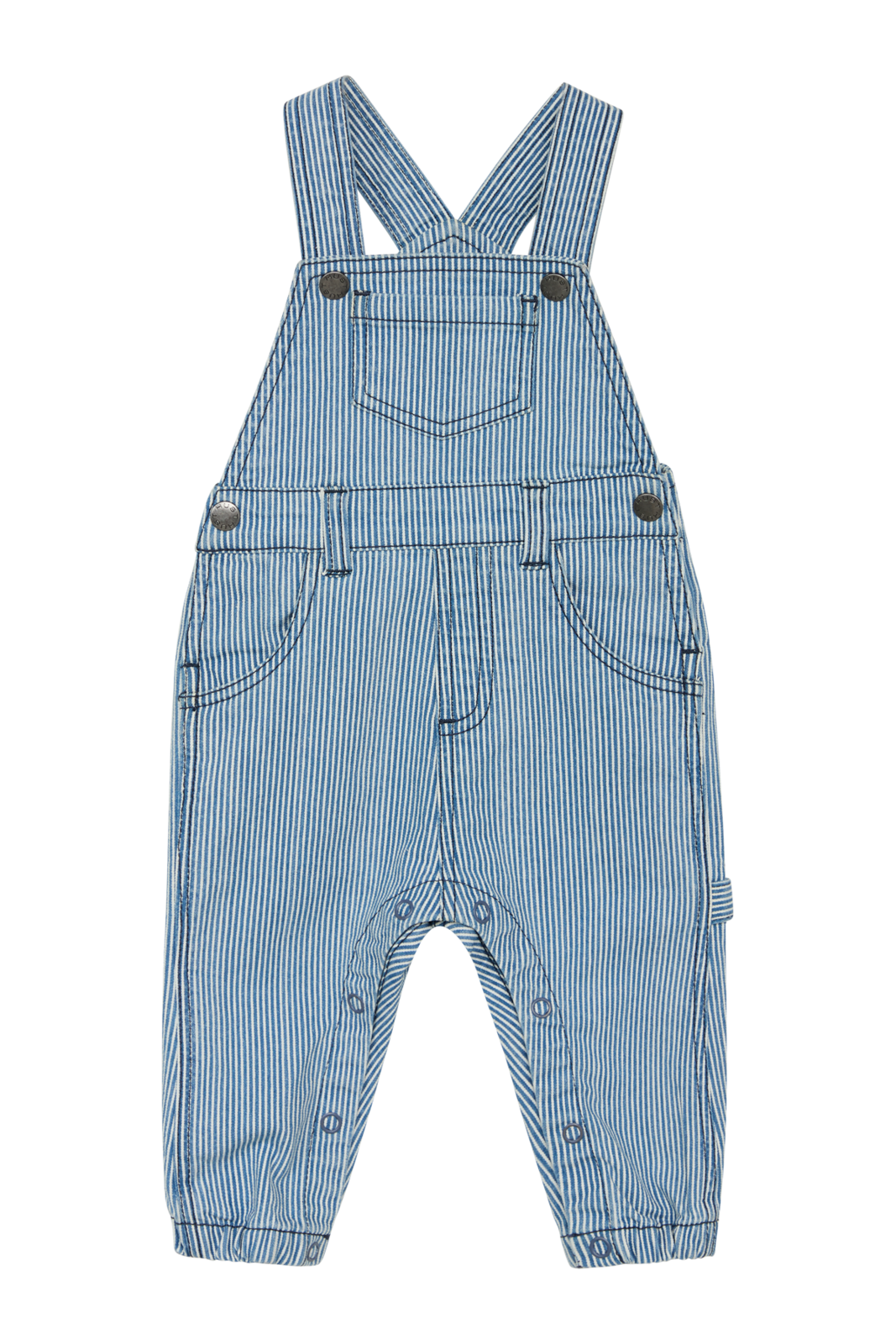 Baby Latzhose Mads Unisex Blau 68 von Hust and Claire