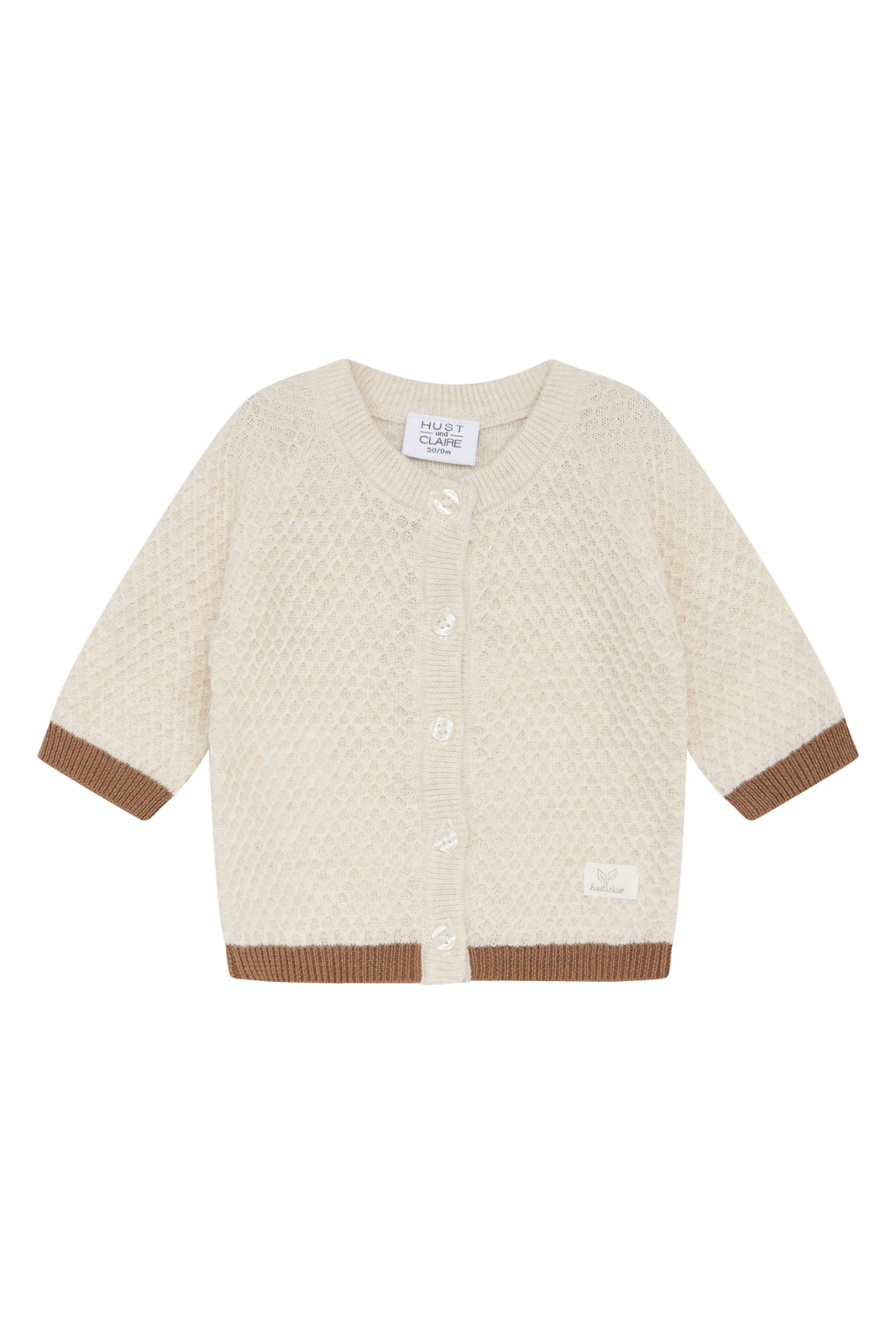 Baby Strickjacke Cornell Unisex Beige 68 von Hust and Claire