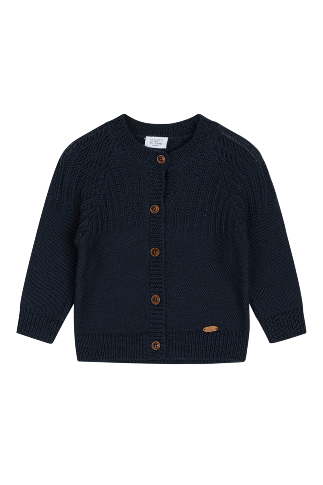 Woll Strickjacke Curi Blue Night Jungen Marine 80 von Hust and Claire