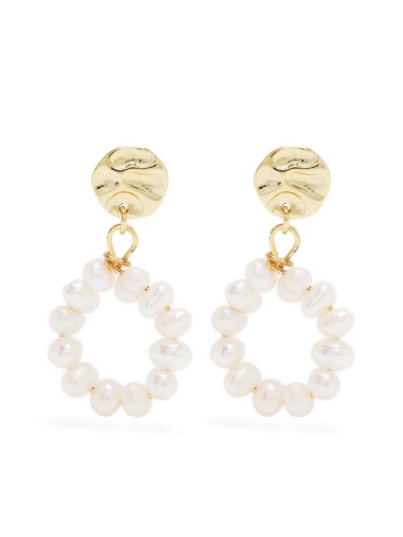 Hzmer Jewelry pearl-circle dangle earrings - White von Hzmer Jewelry