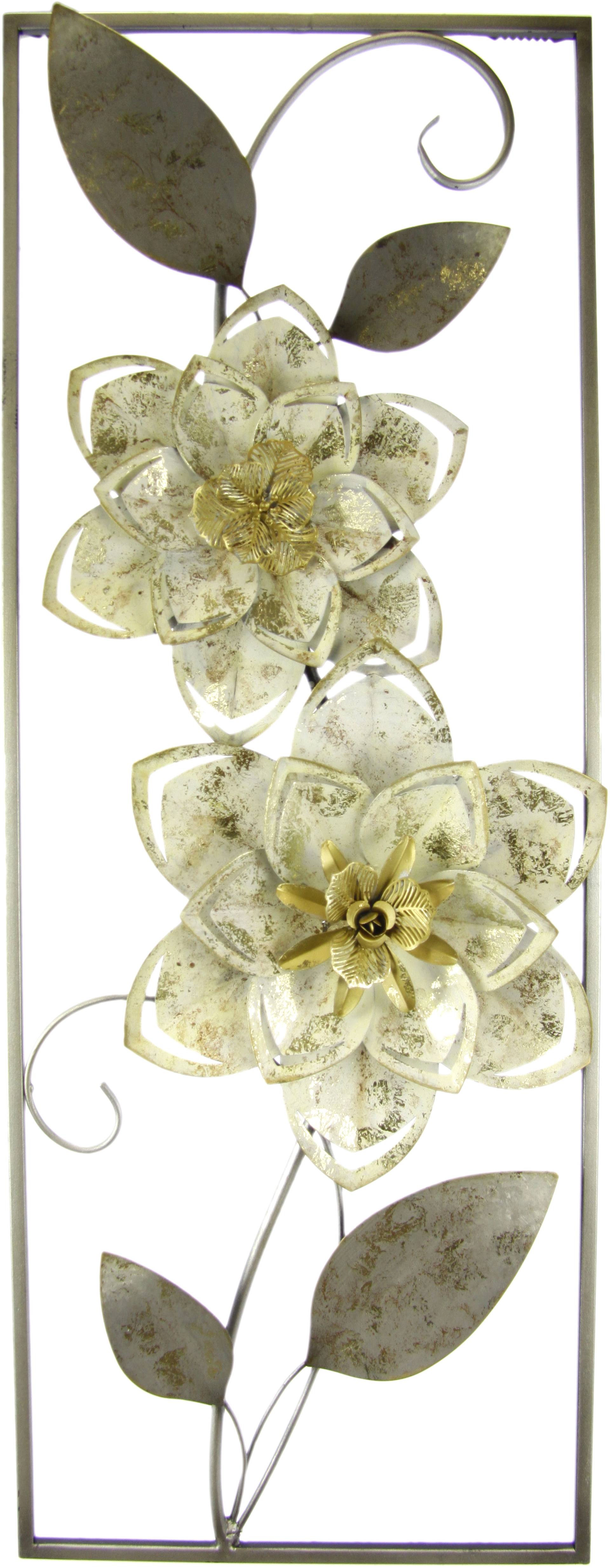 I.GE.A. Bild »Metallbild Blumen Blätter Blume Wanddeko Wandskulptur Bild 3D Blüten«, (1 St.) von I.GE.A.