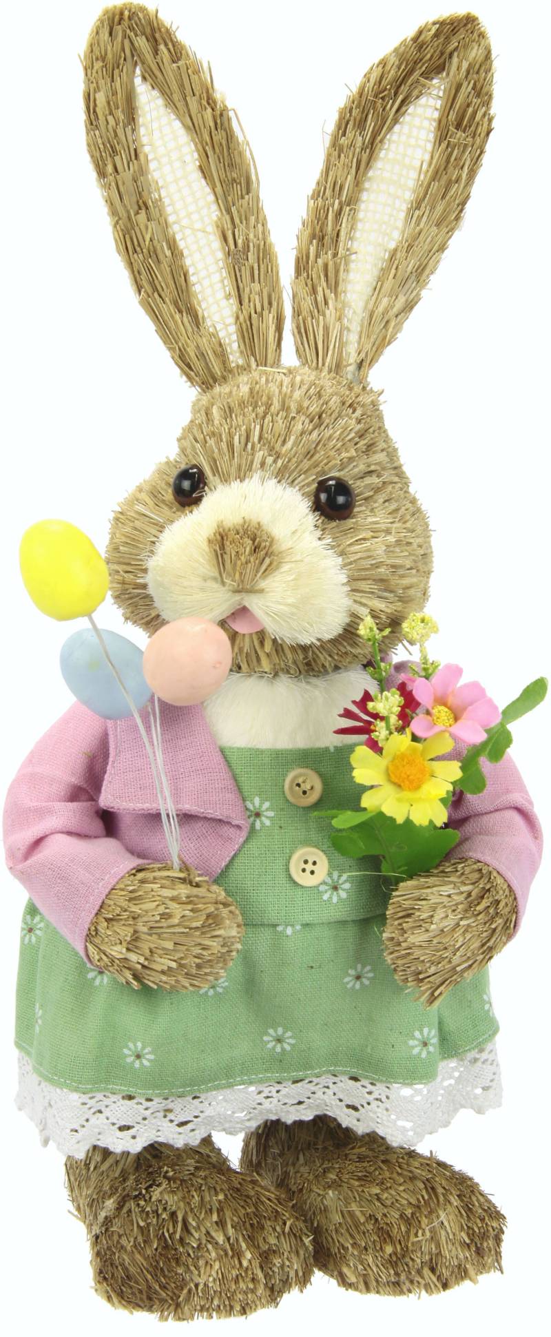I.GE.A. Dekoobjekt »Häsin«, Mit Eier aus Bast Hase Osterhasen Frühling Figur Oster Frühling von I.GE.A.