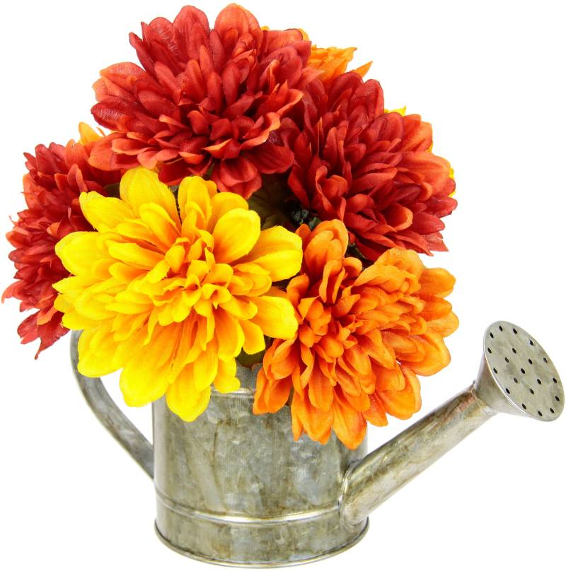 I.GE.A. Kunstblume »Chrysanthemen in Giesskanne«, Herbstgesteck Herbstliche Blumen von I.GE.A.