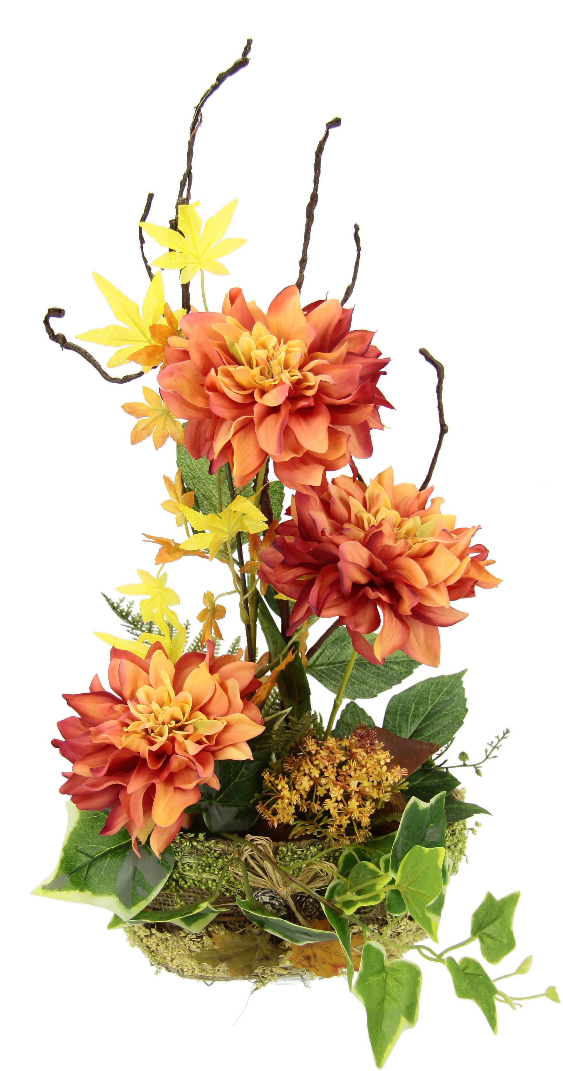 I.GE.A. Kunstblume »Dahlien-Arrangement in Pflanzschale Gesteck aus künstlichen Blumen« von I.GE.A.