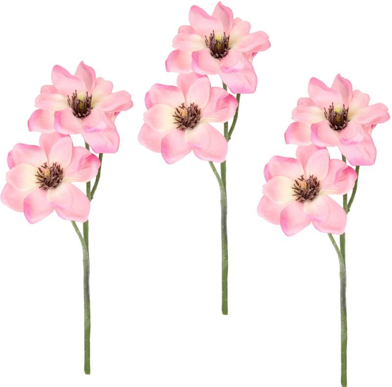I.GE.A. Kunstblume »Magnolie«, Künstlicher Magnolienzweig, 3er Set von I.GE.A.