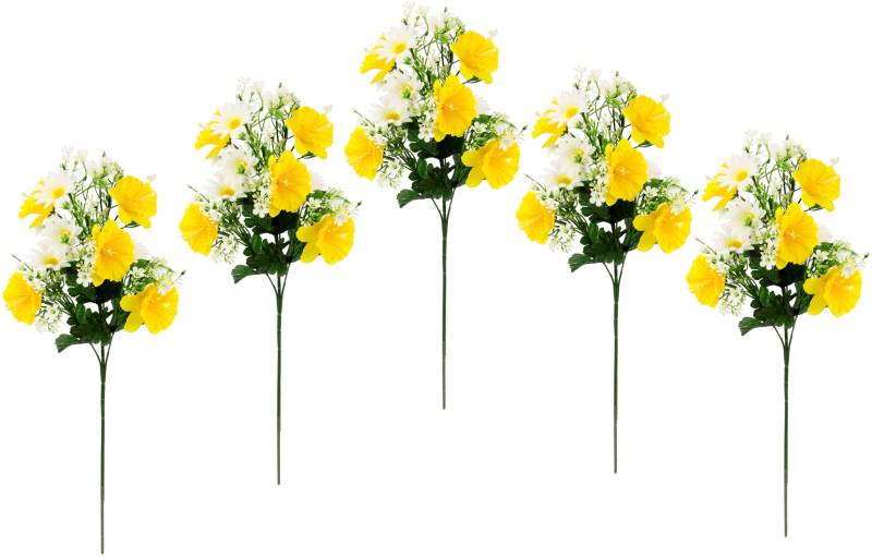 I.GE.A. Kunstblume »Osterglocken Margeriten Zweig«, 5er Set Gänseblümchen Narzissen Osterdeko Frühjahrsblumen für Vasen von I.GE.A.