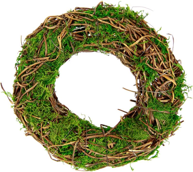 I.GE.A. Kunstkranz »Kranz aus Moos und Rattan Weidenkranz Blumenkranz Dekokranz«, Landhaus Kränze Rohling Tischdeko von I.GE.A.