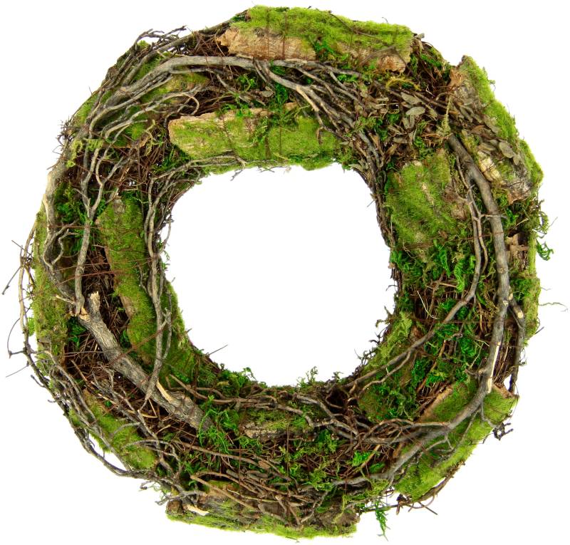 I.GE.A. Kunstkranz »Kranz aus Moos und Rattan Weidenkranz Blumenkranz Dekokranz«, Landhaus Kränze Rohling Tischdeko von I.GE.A.