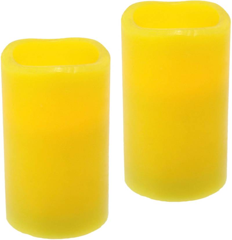 I.GE.A. LED-Kerze »LED-Kerzen Flackernd Warmweiss 2er Set Stumpenkerze Deko Valentinstag«, Romantische Dekoration Creme Echtwachs romantisch von I.GE.A.