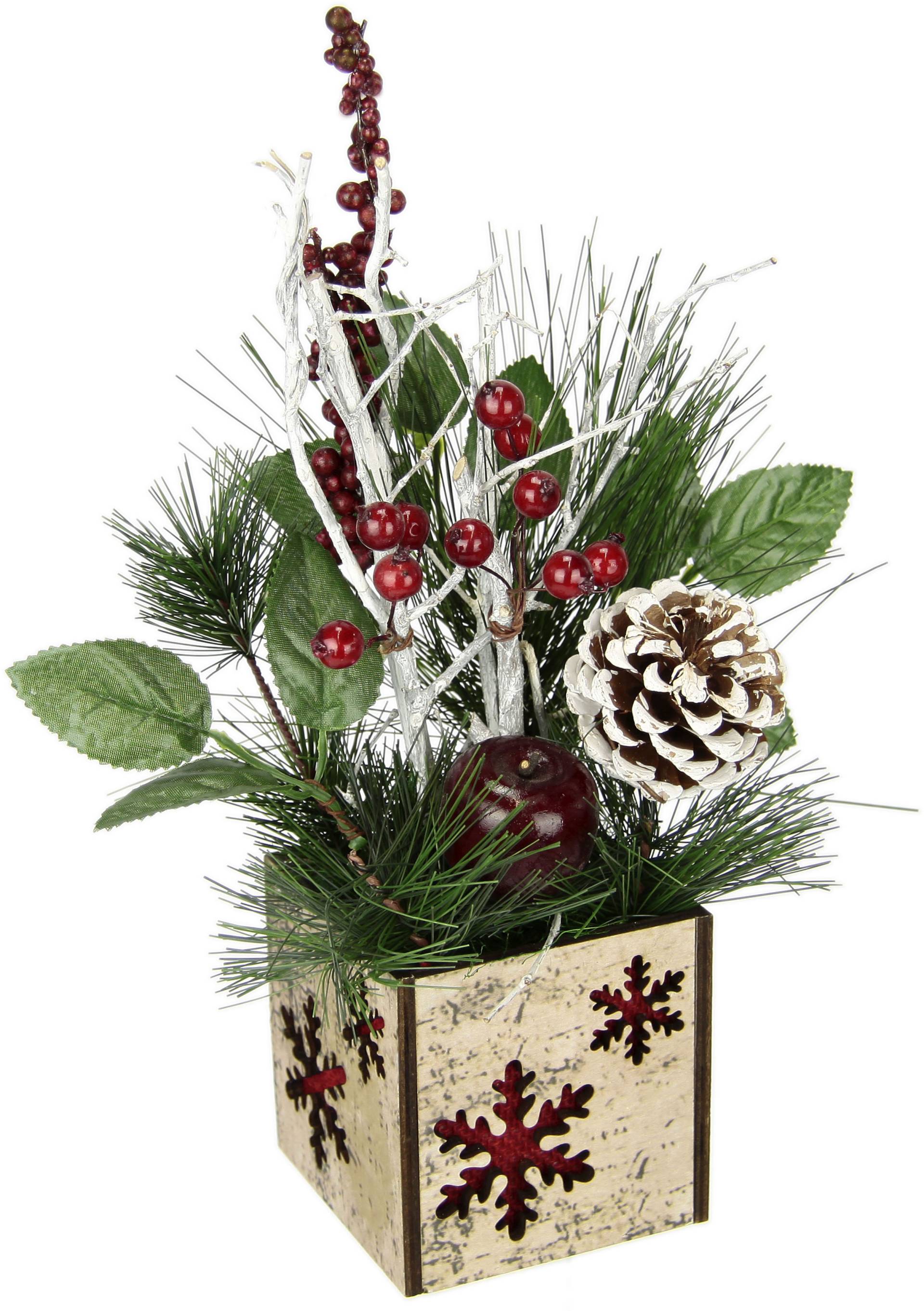 I.GE.A. Winterliche Kunstpflanze »Weihnachtsgesteck mit Apfel im Topf, winterliches Arrangement,« von I.GE.A.