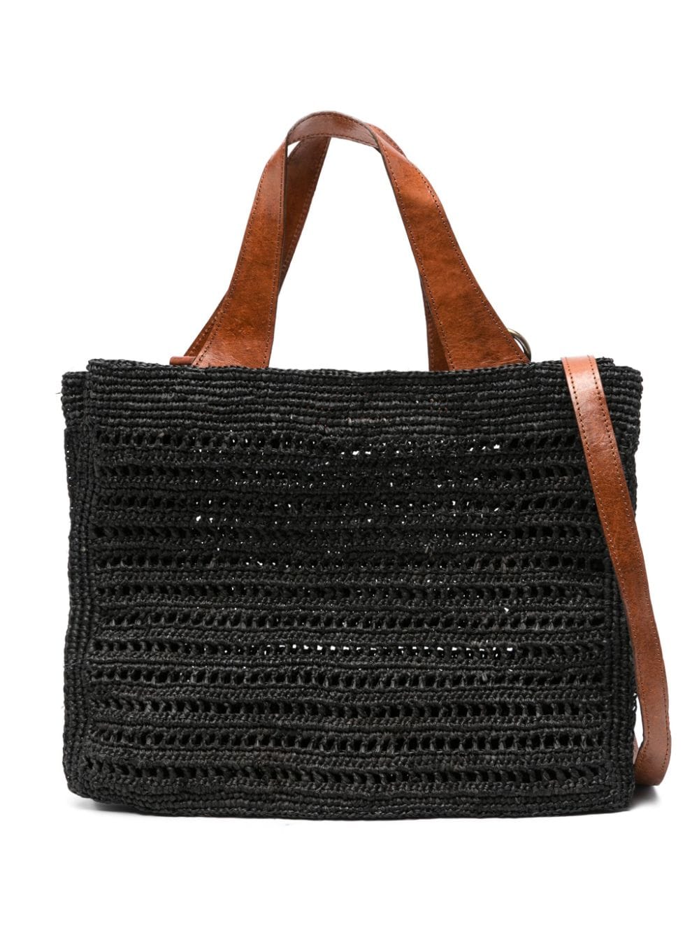 IBELIV Nosy straw tote bag - Black von IBELIV