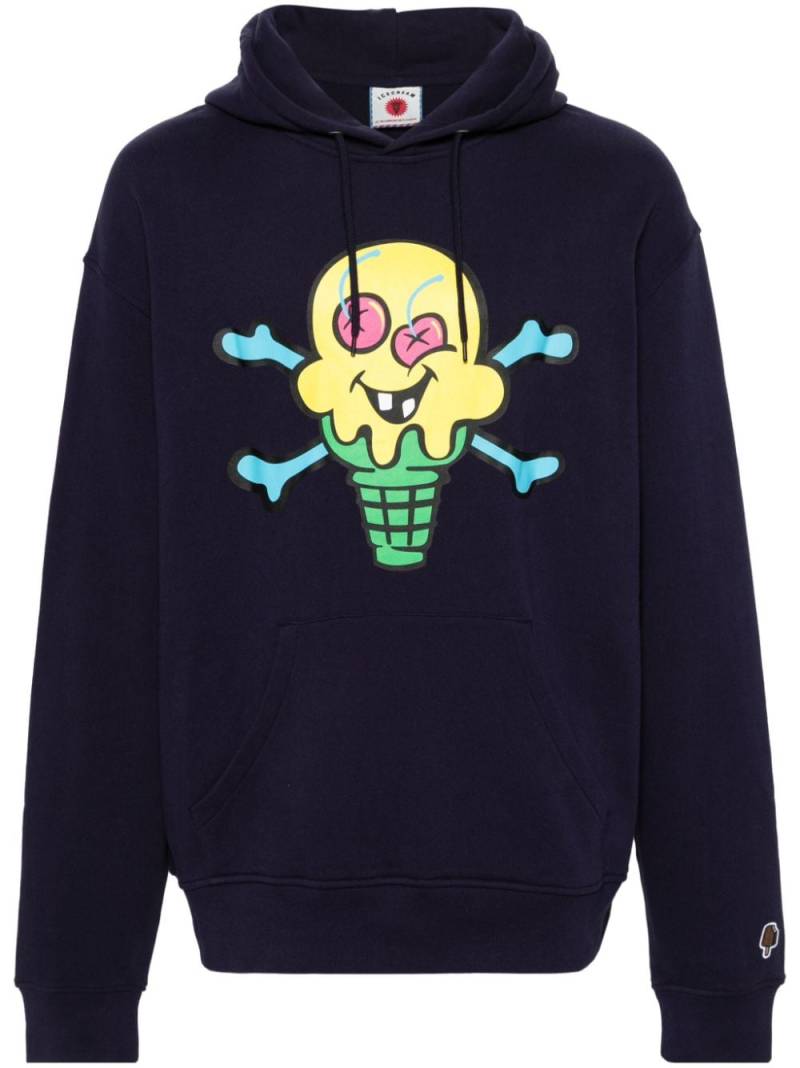 ICECREAM Cones and Bones cotton hoodie - Blue von ICECREAM