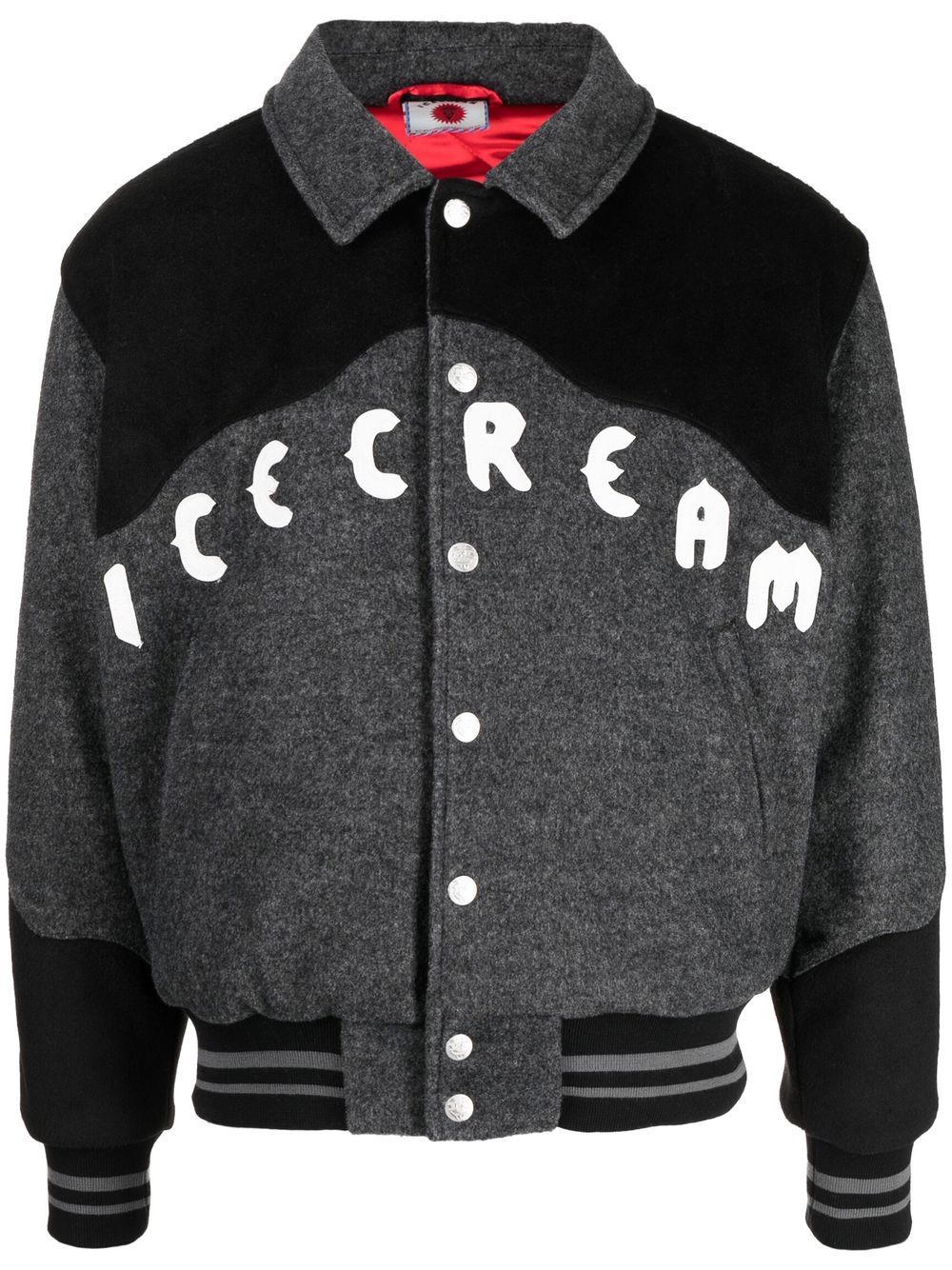 ICECREAM logo-embroidered varsity jacket - Grey von ICECREAM