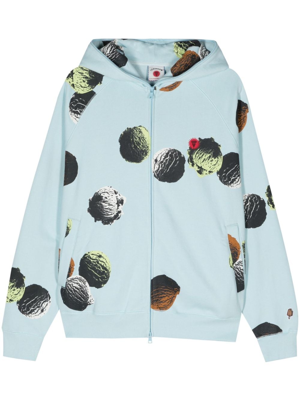 ICECREAM logo-print jersey hoodie - Blue von ICECREAM