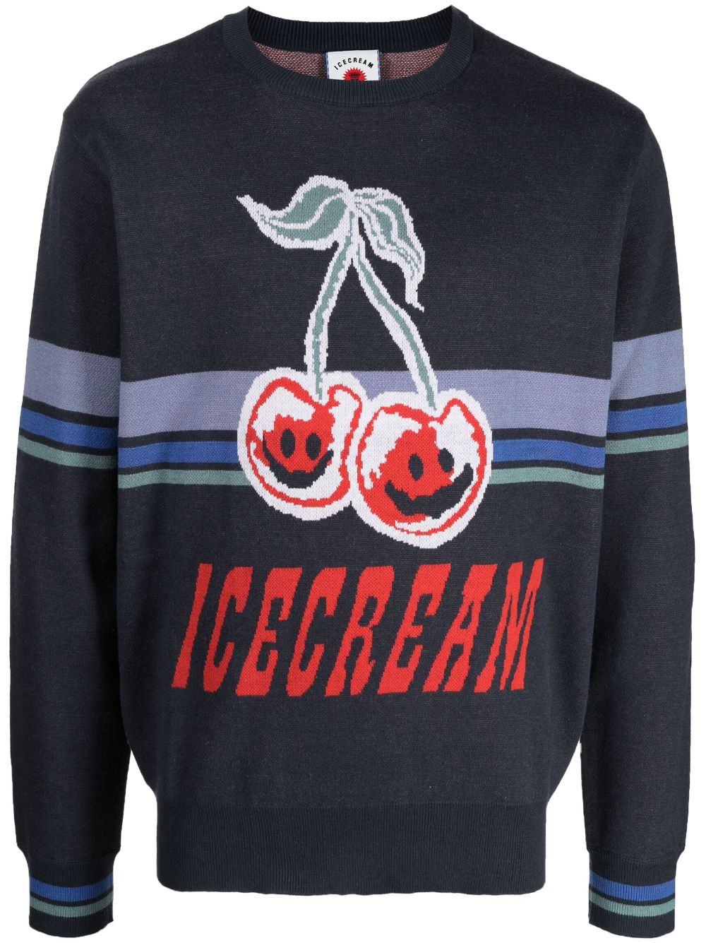 ICECREAM logo-print knitted sweatshirt - Blue von ICECREAM