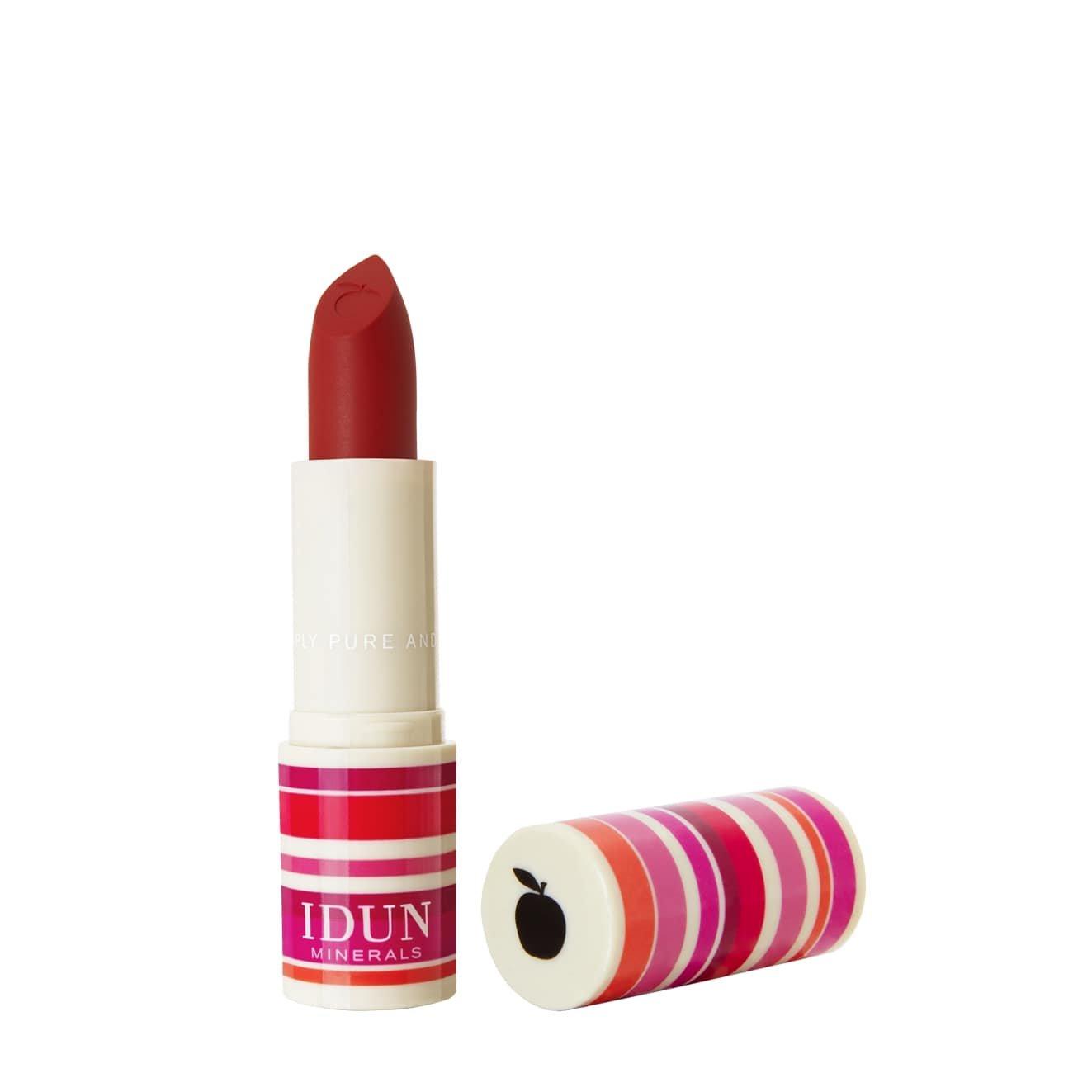 Matte Lippenstift Jordgubb Damen Classic Red 4g von IDUN Minerals