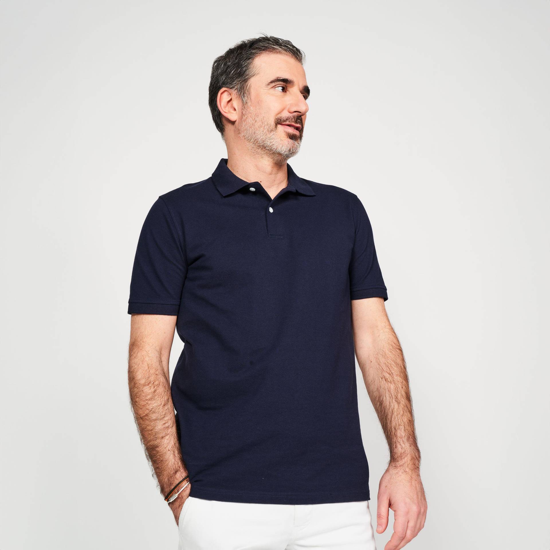 Poloshirt Kurzarm - Mw500 M Herren Marine S von INESIS