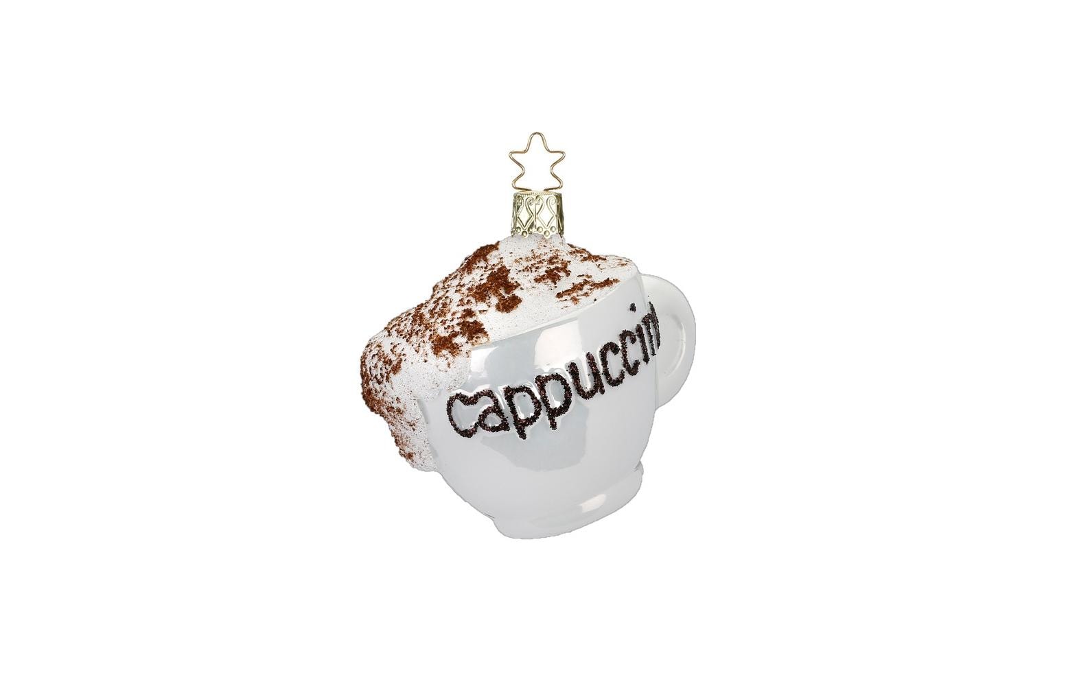 INGE-GLAS® Weihnachtsbaumkugel »Cappuccino Tasse 45053 cm, Braun/Schwarz/Weiss«, (1 St.) von INGE-GLAS®