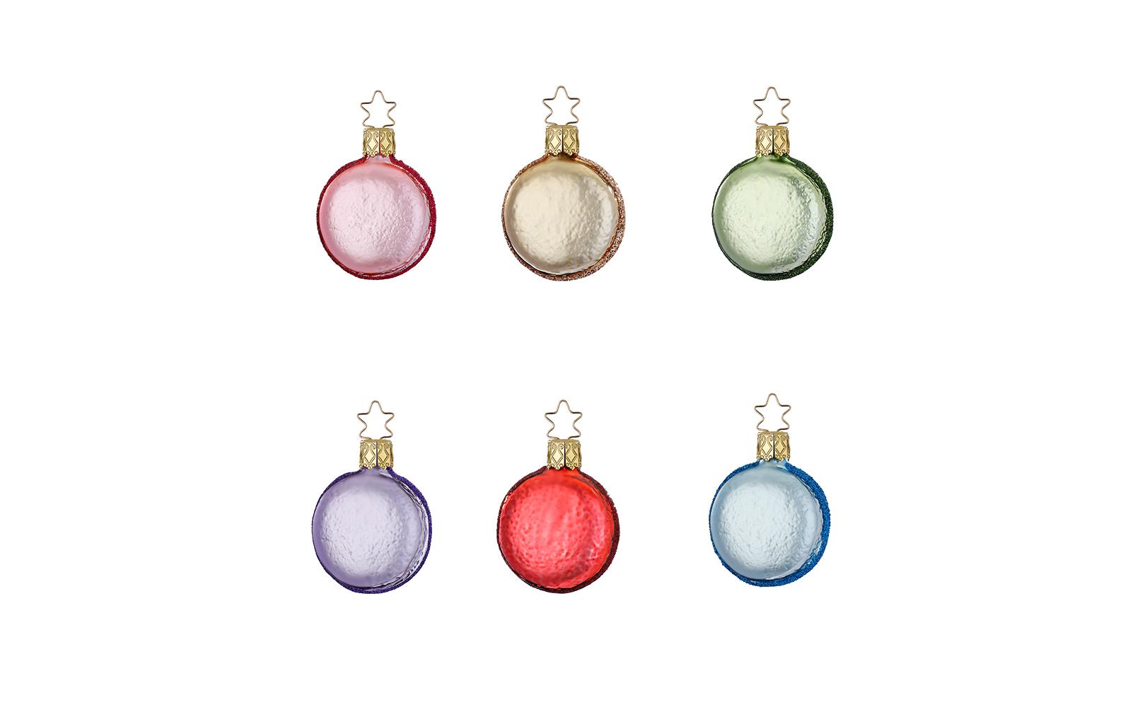 INGE-GLAS® Weihnachtsbaumkugel »Macarons Ø 45051 cm, 6 Stück, Mehrfarbig«, (6 St.) von INGE-GLAS®