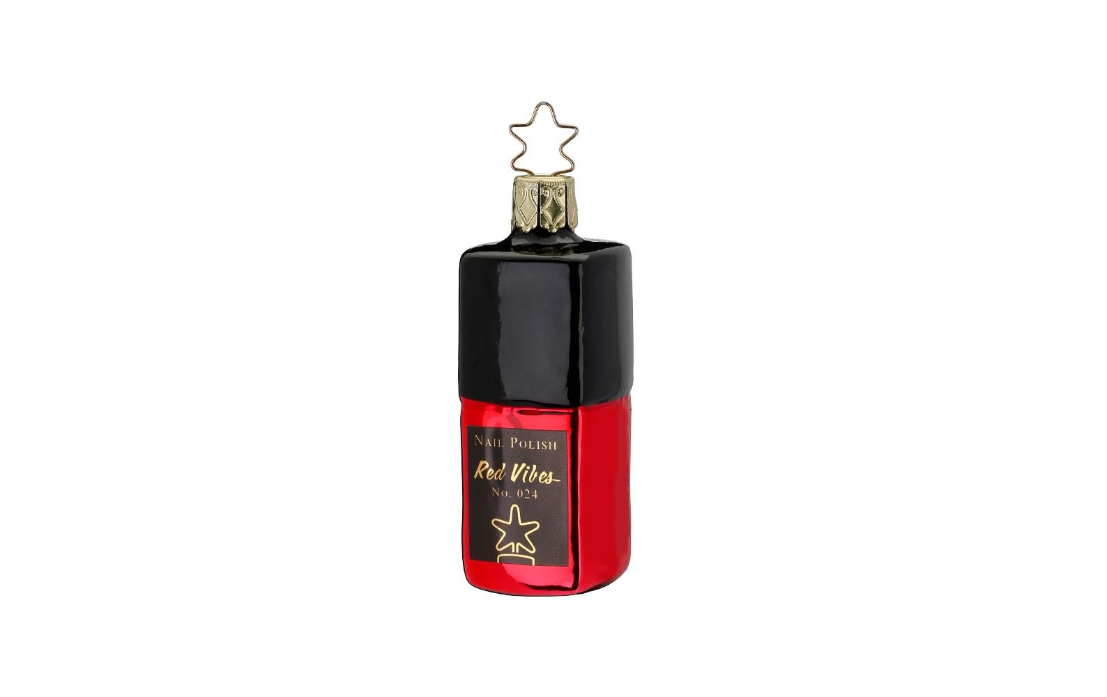 INGE-GLAS® Weihnachtsbaumkugel »Nagellack Rot 8 cm, Rot/Schwarz«, (1 St.) von INGE-GLAS®