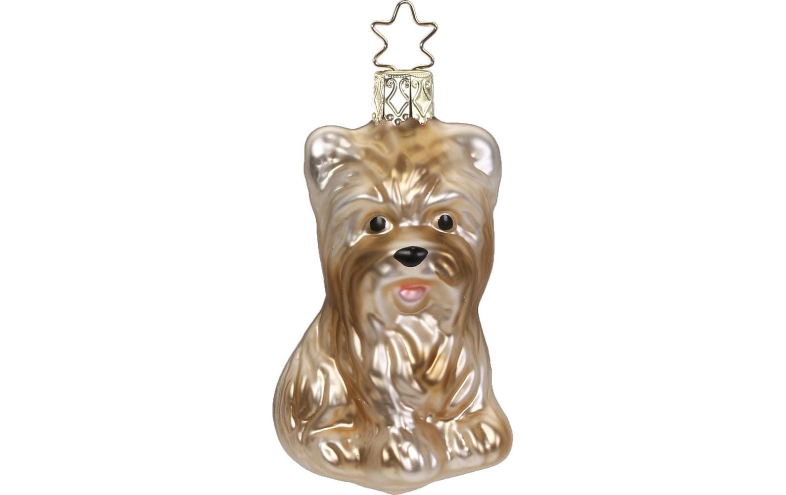 INGE-GLAS® Weihnachtsbaumkugel »Yorkshire Terrier 45053 cm, Beige/Braun«, (1 St.) von INGE-GLAS®