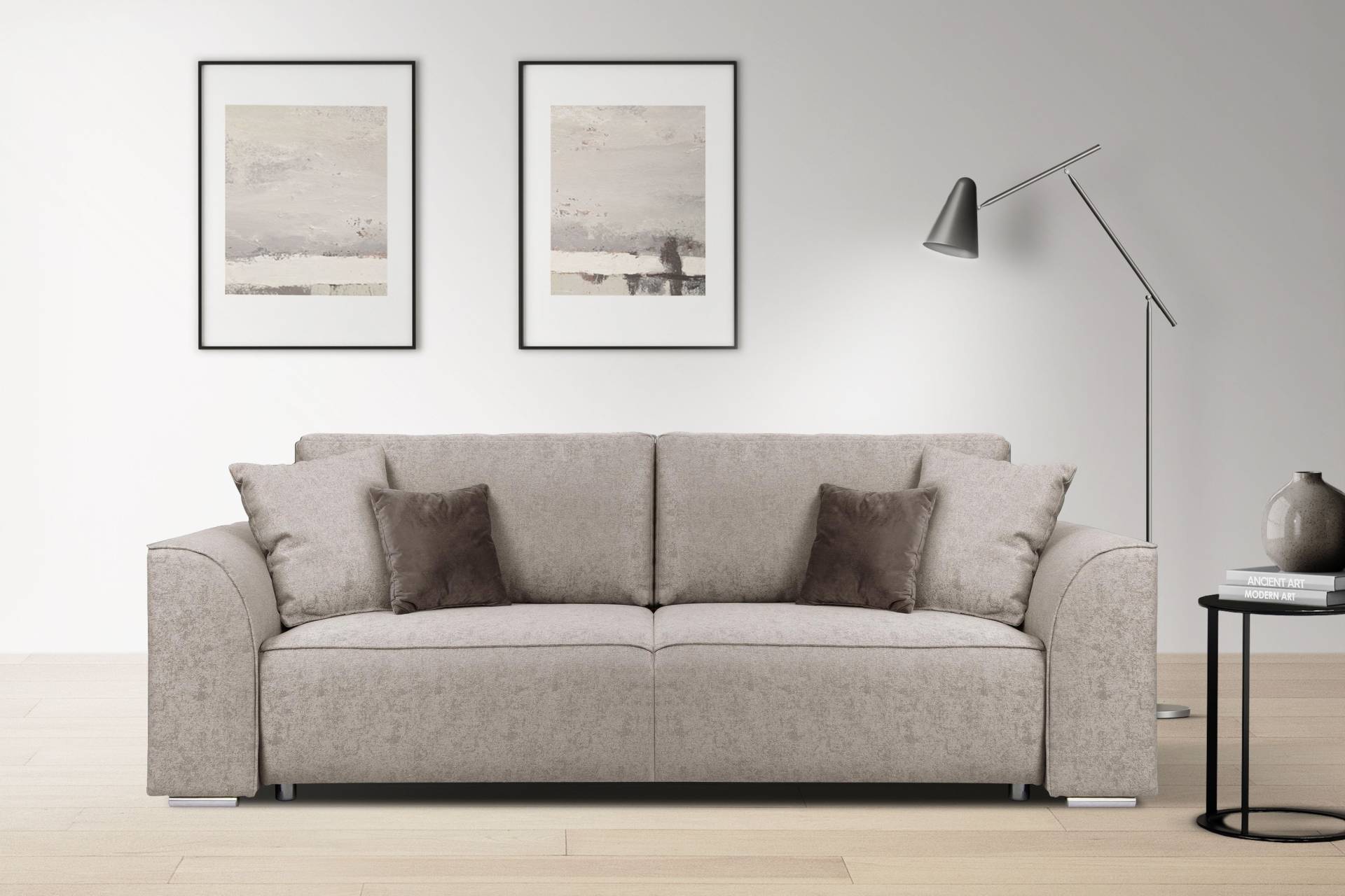 INOSIGN 3-Sitzer Beatrice Schlafsofa, wahlweise auch mit Bettfunktion und Bettkasten, incl. 2 Zierkissen von INOSIGN