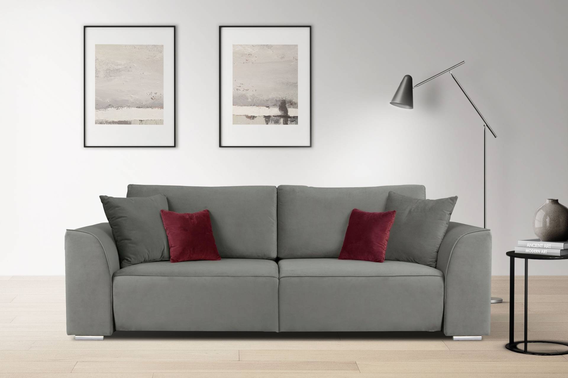 INOSIGN 3-Sitzer Beatrice Schlafsofa, wahlweise auch mit Bettfunktion und Bettkasten, incl. 2 Zierkissen von INOSIGN