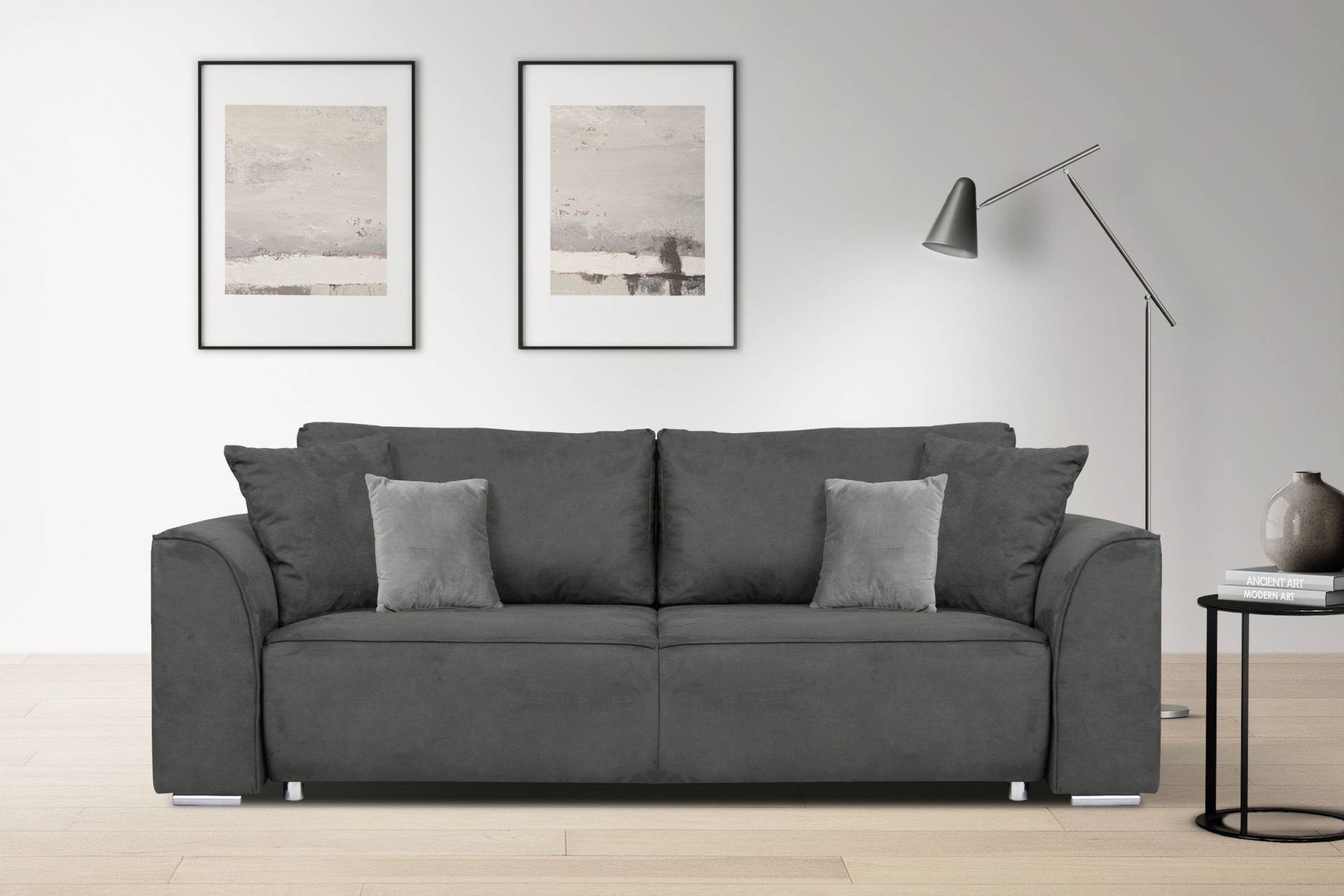INOSIGN 3-Sitzer Beatrice Schlafsofa, wahlweise auch mit Bettfunktion und Bettkasten, incl. 2 Zierkissen von INOSIGN
