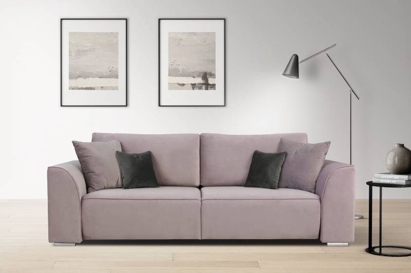 INOSIGN 3-Sitzer Beatrice Schlafsofa, wahlweise auch mit Bettfunktion und Bettkasten, incl. 2 Zierkissen von INOSIGN