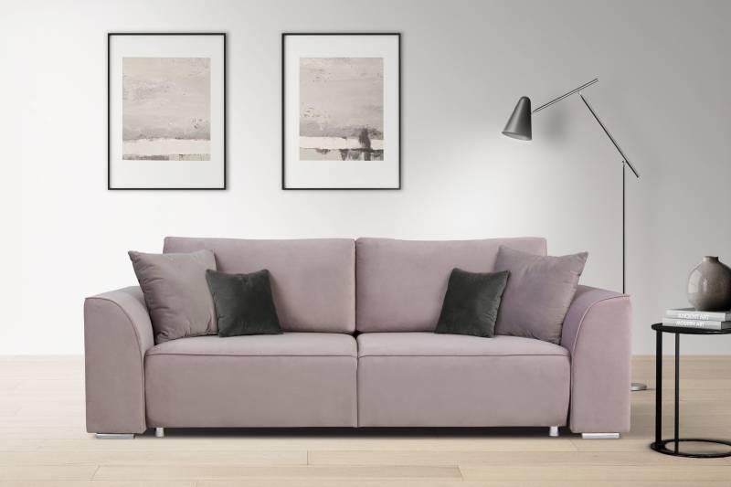 INOSIGN 3-Sitzer Beatrice Schlafsofa, wahlweise auch mit Bettfunktion und Bettkasten, incl. 2 Zierkissen von INOSIGN