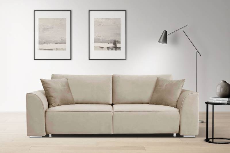 INOSIGN 3-Sitzer Beatrice Schlafsofa, wahlweise auch mit Bettfunktion und Bettkasten, incl. 2 Zierkissen von INOSIGN