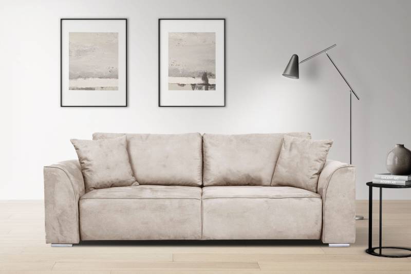 INOSIGN 3-Sitzer Beatrice Schlafsofa, wahlweise auch mit Bettfunktion und Bettkasten, incl. 2 Zierkissen von INOSIGN