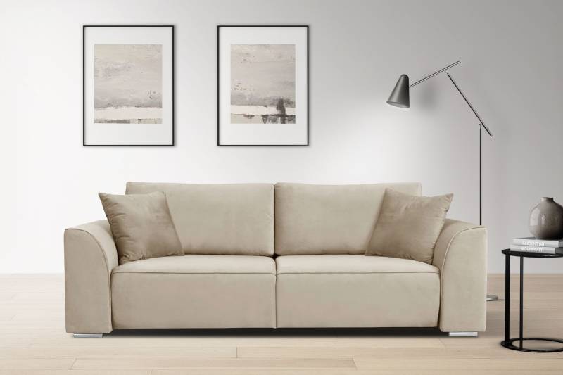 INOSIGN 3-Sitzer Beatrice Schlafsofa, wahlweise auch mit Bettfunktion und Bettkasten, incl. 2 Zierkissen von INOSIGN