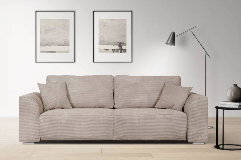 INOSIGN 3-Sitzer Beatrice Schlafsofa, wahlweise auch mit Bettfunktion und Bettkasten, incl. 2 Zierkissen von INOSIGN