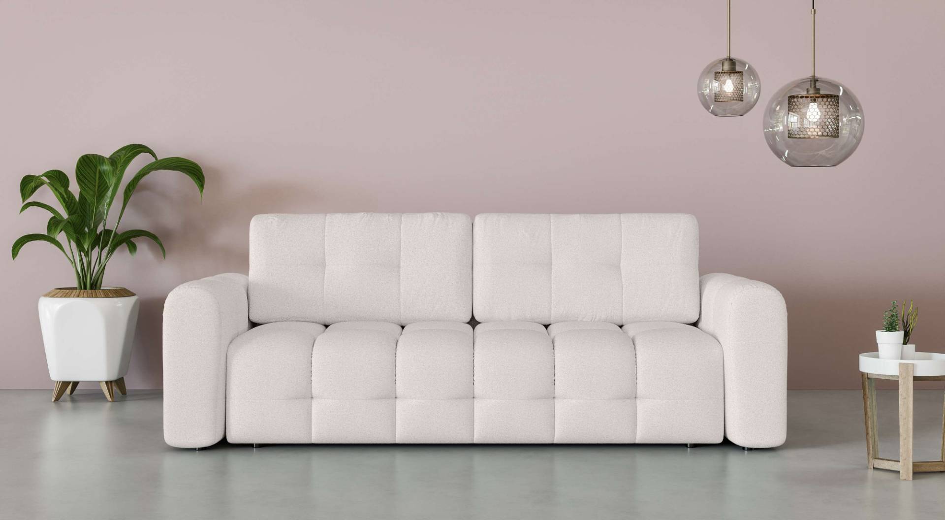 INOSIGN 3-Sitzer »Manilla, wahlweise mit Bettfunktion, B/T/H 265/117/91 cm«, mit Wellenunterfederung, in verschiedenen Materialien und Farben von INOSIGN