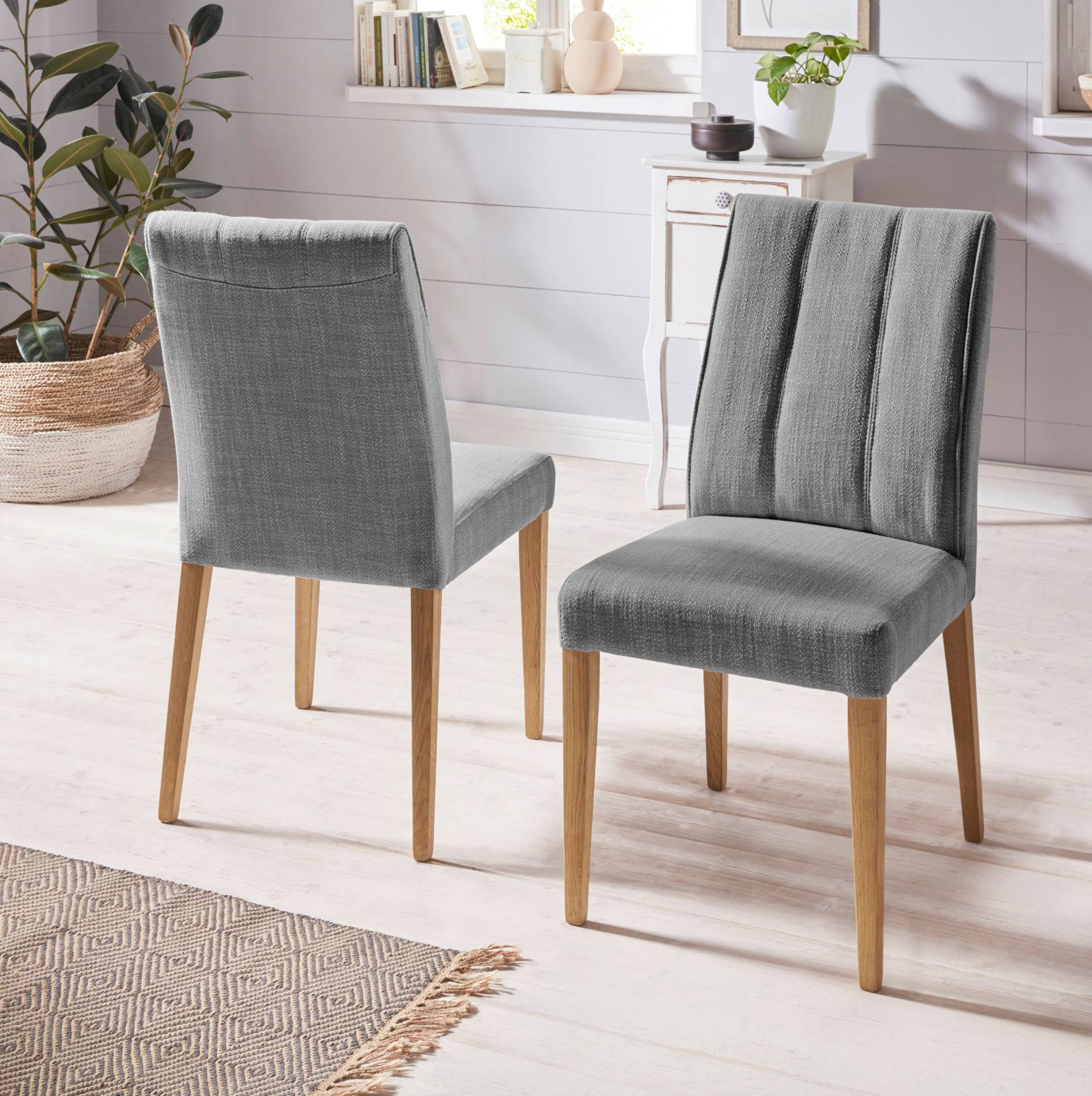 INOSIGN Esszimmerstuhl, (Set), 2 St., Struktur (100% Polyester), Rückenlehne mit Steppung INOSIGN Esszimmerstuhl, (Set), 2 St., Struktur (100% Polyester), Rückenlehne mit Steppung von INOSIGN