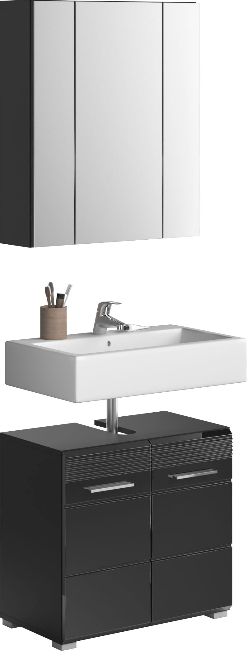 INOSIGN Badmöbel-Set »Malmö, 2 teilig, bestehend aus: Waschbeckenunterschrank, Spiegel«, (Set, 2 St.), Badmöbel, 2-tlg. von INOSIGN