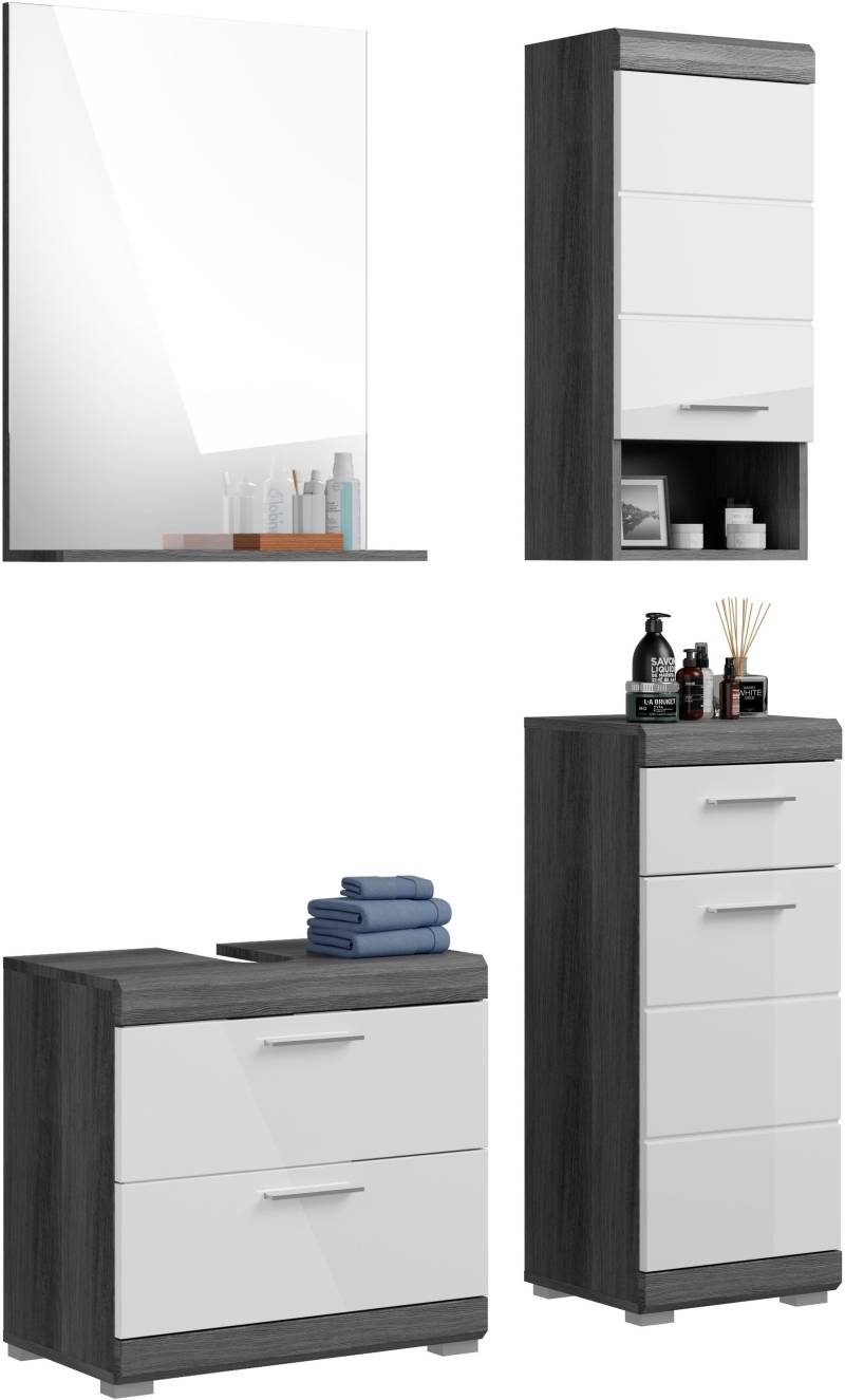 INOSIGN Badmöbel-Set »Siena, 4 teilig, bestehend aus:«, (Set, 3 St.), Waschbeckenunterschrank, Spiegel, Unterschrank, Hängeschrank von INOSIGN