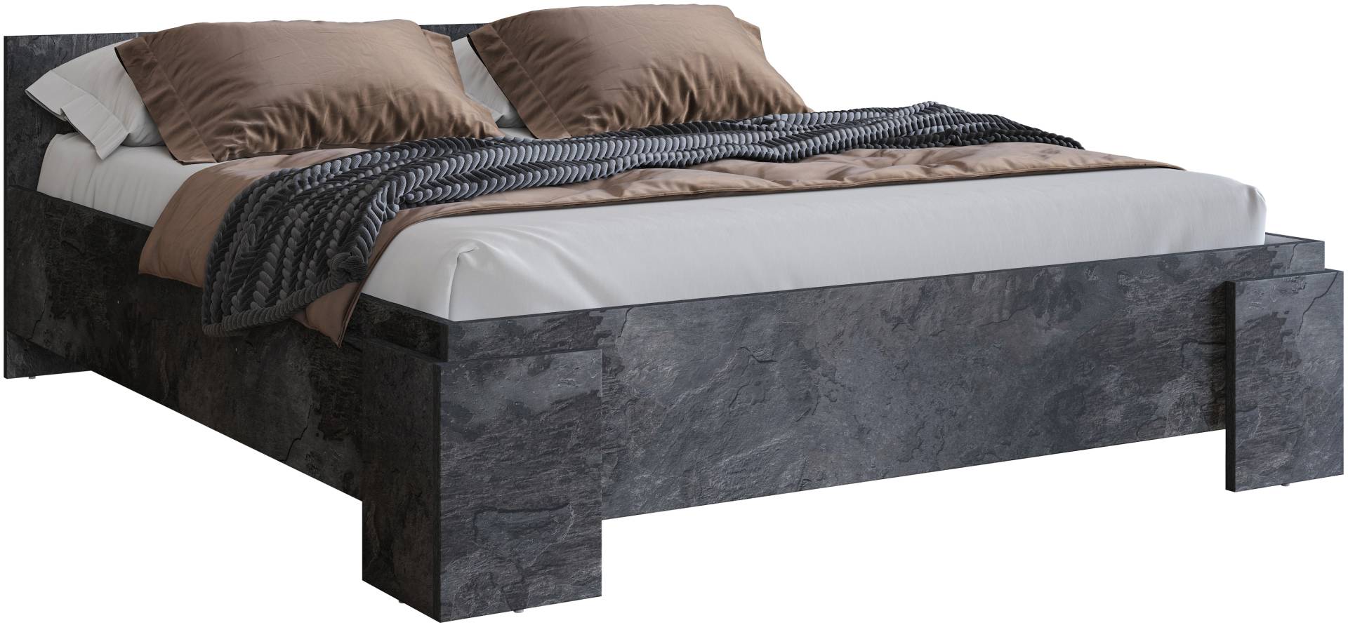INOSIGN Bettgestell »India, FSC-zertifizierter Holzwerkstoff, Made in Europe«, Doppelbett 160x200 oder 180x200cm, weiss oder schieferfarben von INOSIGN